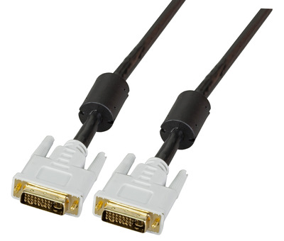 DVI-I Dual Link Kabel + Analog, 2x DVI-I -- 24+5, St.-St., AWG 28, 2,0m, schwarz
