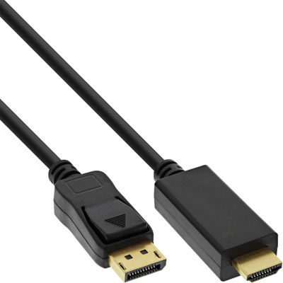 InLine® DisplayPort zu HDMI Konverter Kabel, 4K/60Hz, schwarz, 1,5m (Produktbild 1)