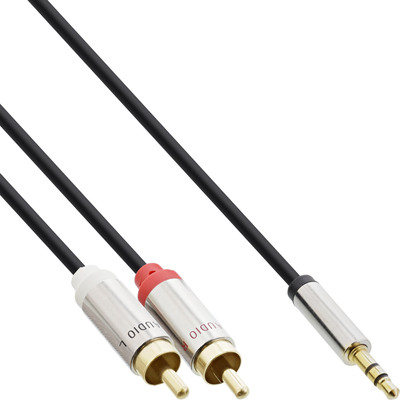InLine® Slim Audio Kabel Klinke 3,5mm Stecker an 2x Cinch Stecker, 5m (Produktbild 1)