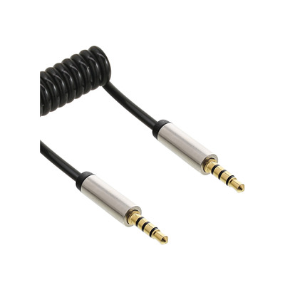 InLine® Slim Audio Spiralkabel Klinke 3,5mm ST/ST, 4-polig, Stereo, 2m (Produktbild 1)