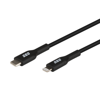USB 2.0 Kabel Typ-C St. - Lightning St. -- MFI zert., schwarz, 2m